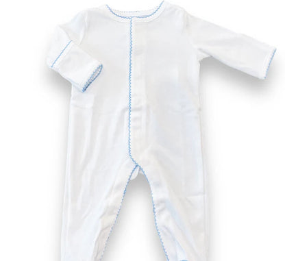 Picot Trim Button Down Baby Footie