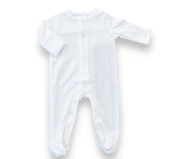 Picot Trim Button Down Baby Footie