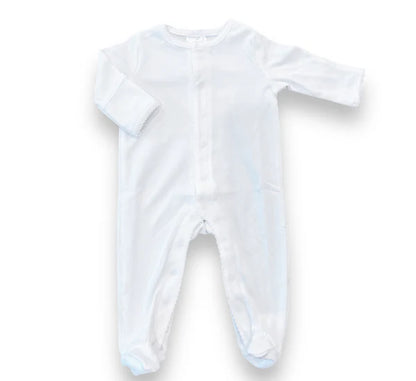 Picot Trim Button Down Baby Footie