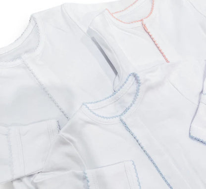 Picot Trim Button Down Baby Footie