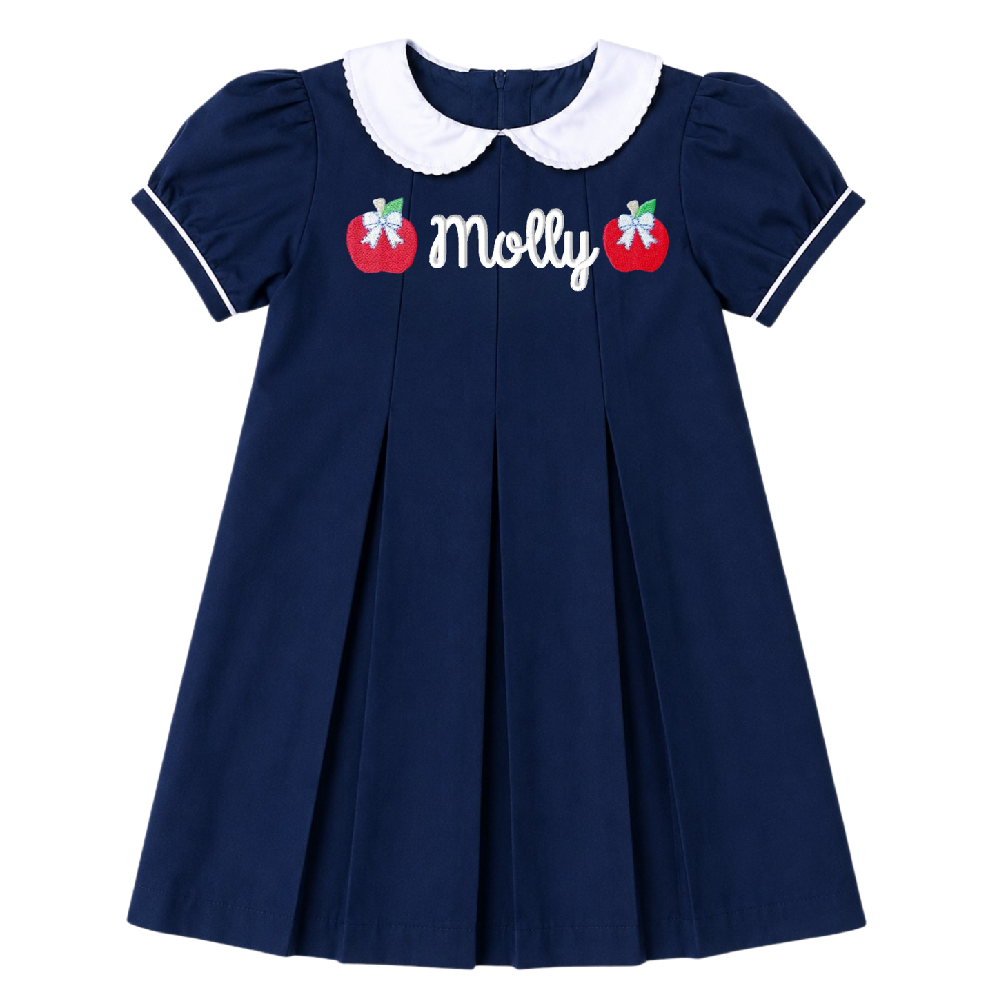 Back to School Personalized Navy Oxford Dress