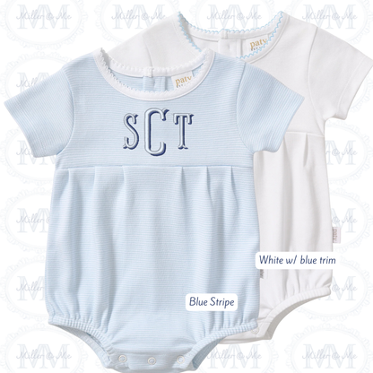 Paty Organic Cotton Bubble with Picot Trim and Pleated Front