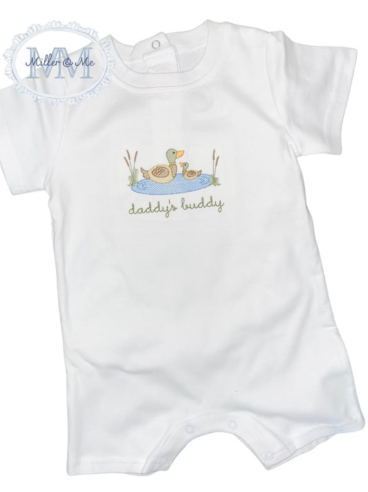 Daddy's Buddy Mallard Design Embroidered Bubble Romper or Shirt