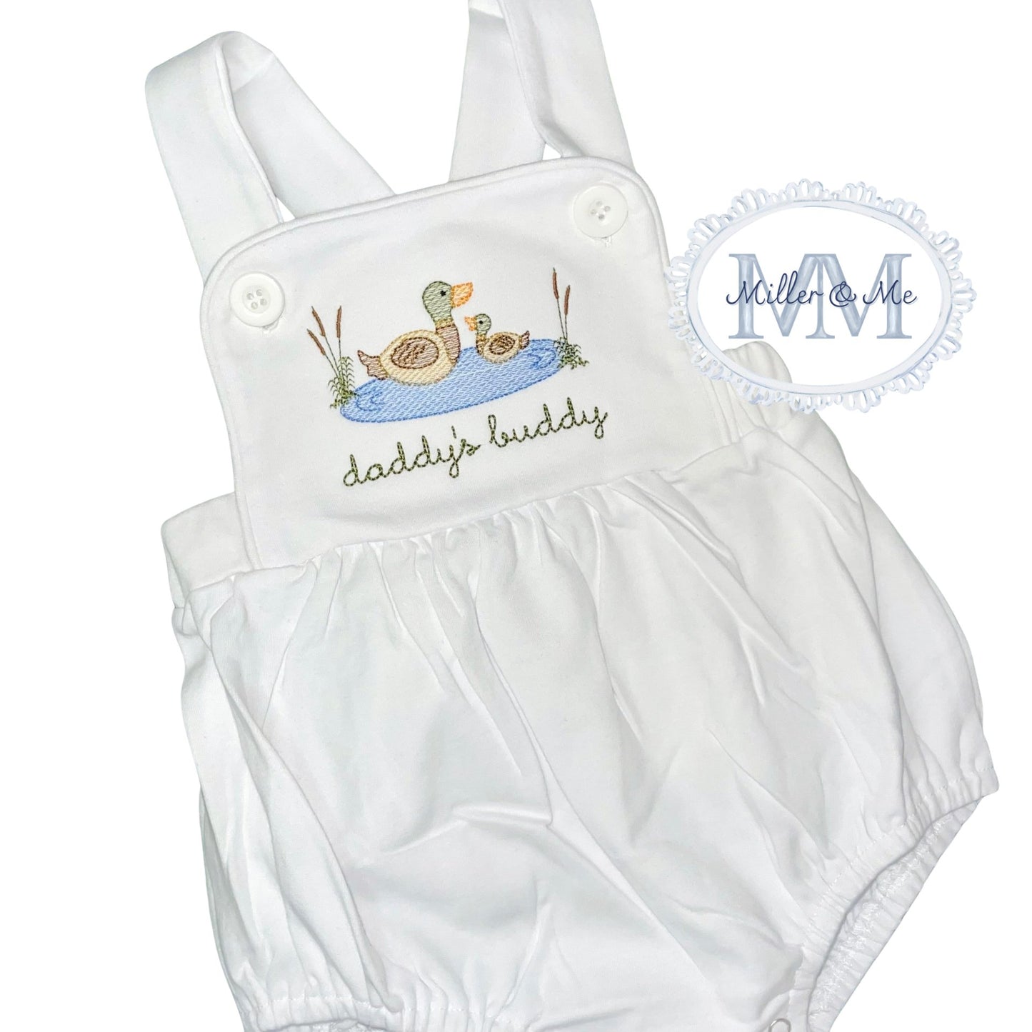 Daddy's Buddy Mallard Design Embroidered Bubble Romper or Shirt