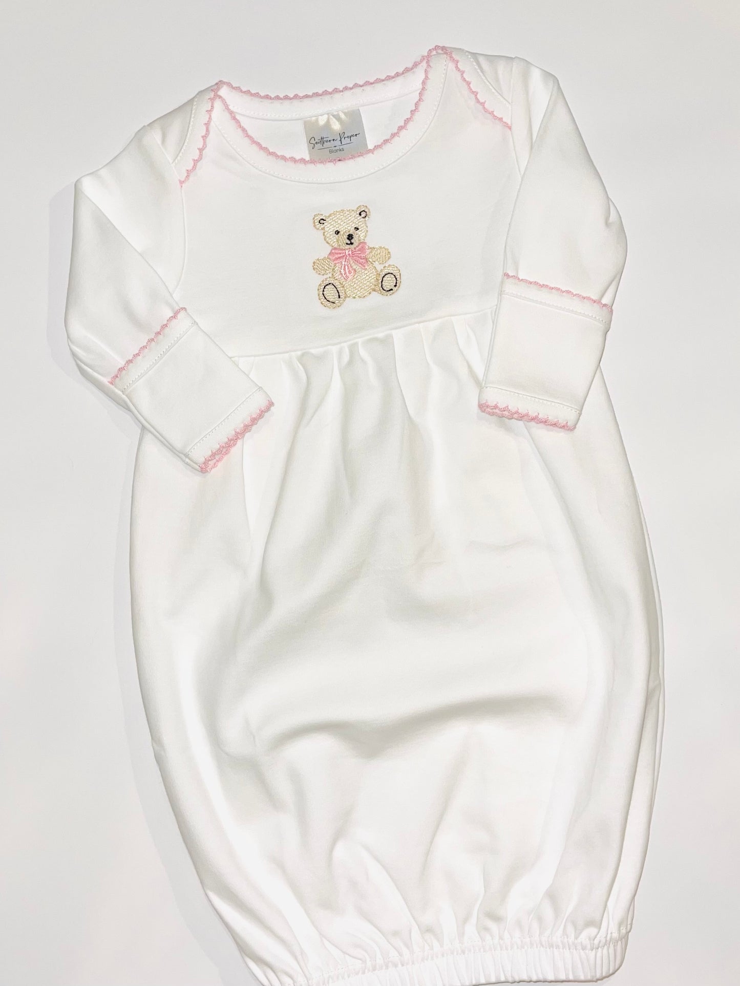 Picot Trim Baby Gown