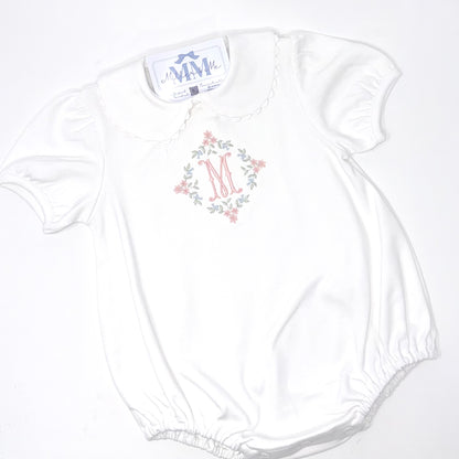 White Heirloom Floral Girls Bubble