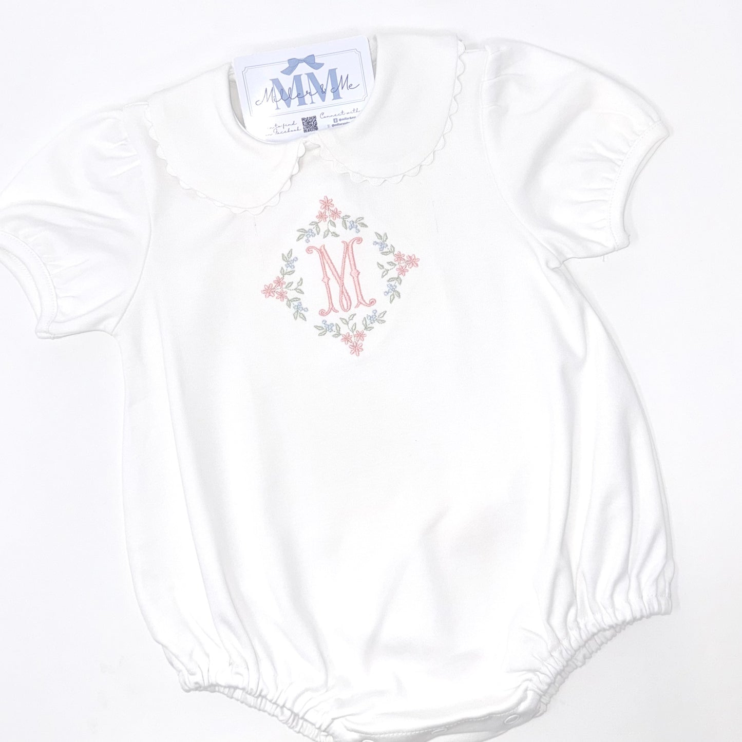 White Heirloom Floral Girls Bubble