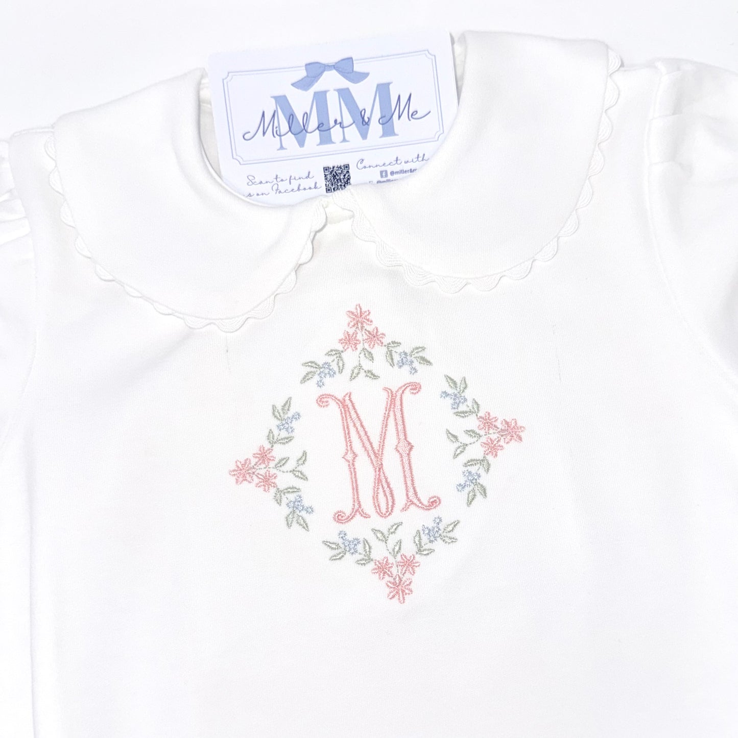 White Heirloom Floral Girls Bubble