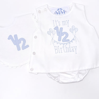Baby Boy 1/2 Birthday Diaper Set