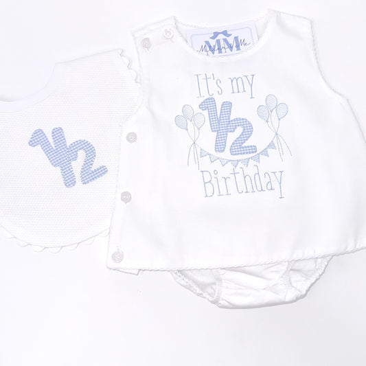 Baby Boy 1/2 Birthday Diaper Set