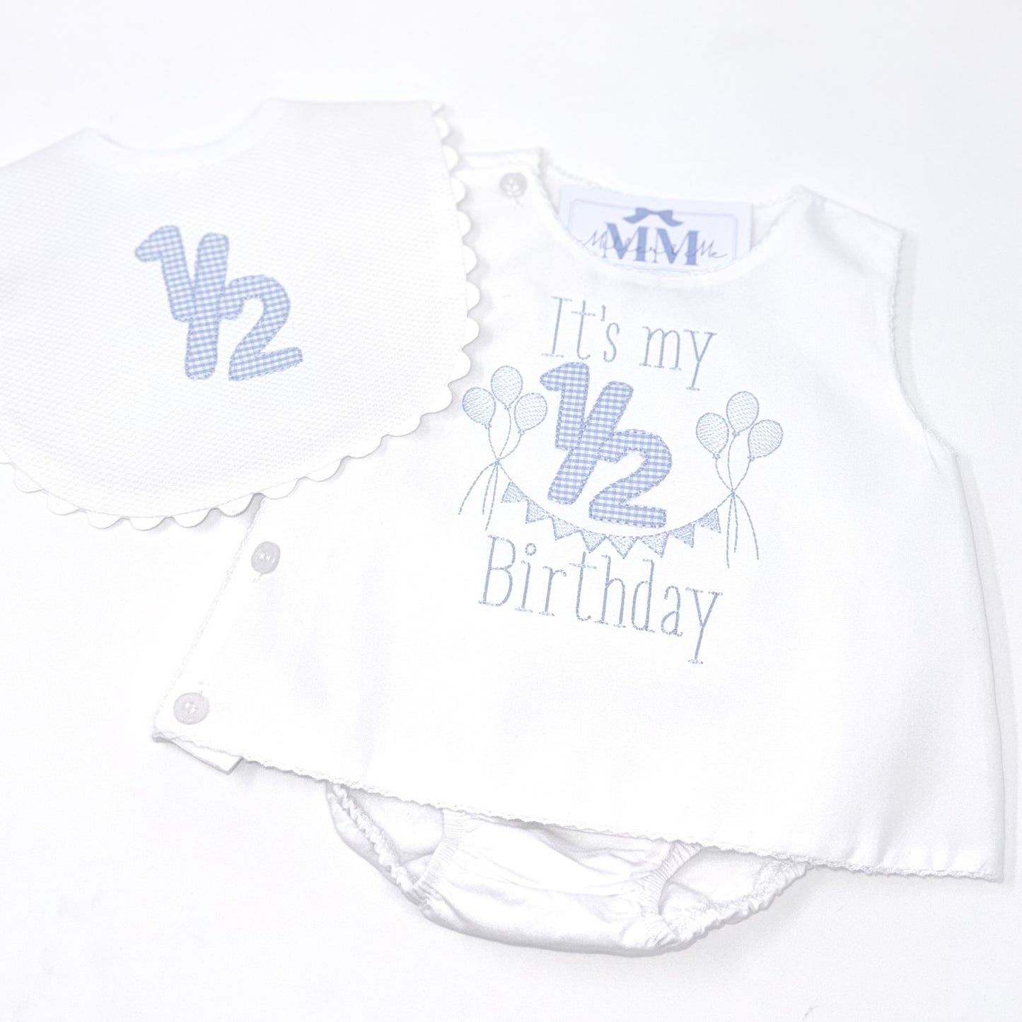 Baby Boy 1/2 Birthday Diaper Set