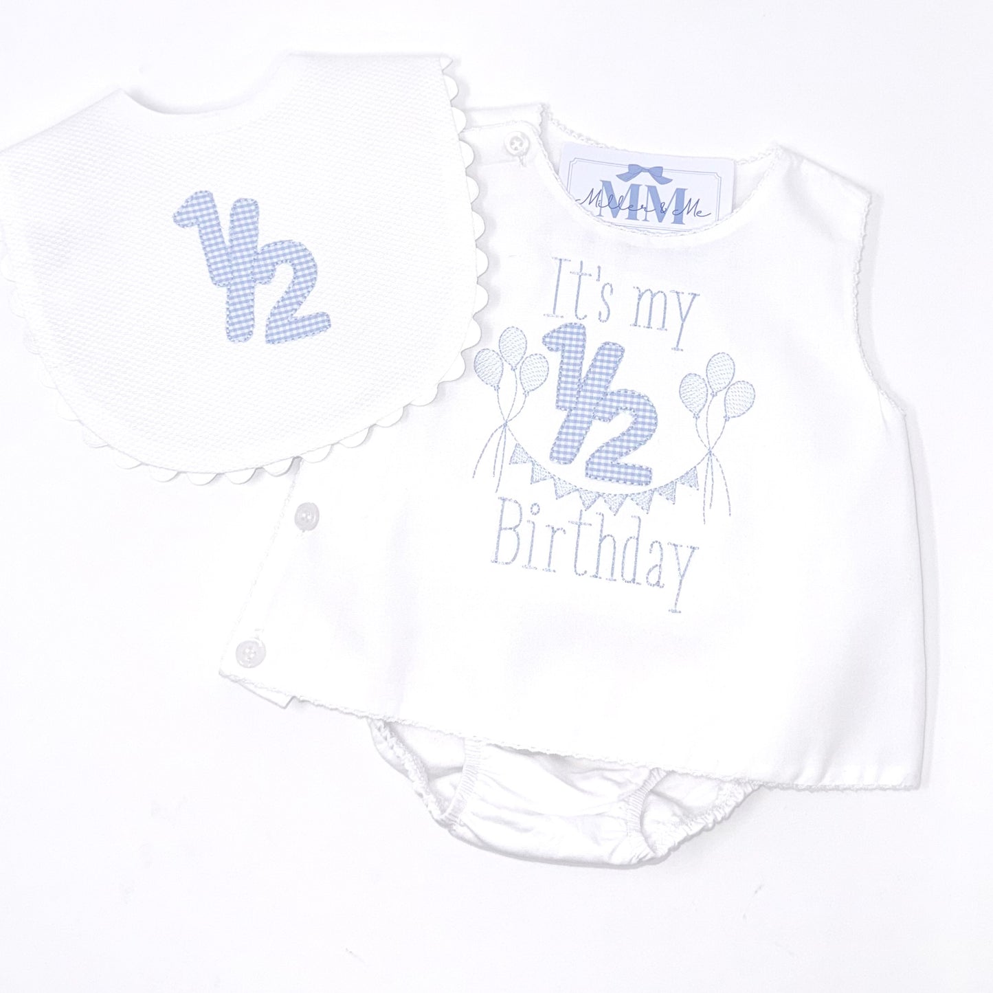 Baby Boy 1/2 Birthday Diaper Set