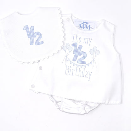 Baby Boy 1/2 Birthday Diaper Set