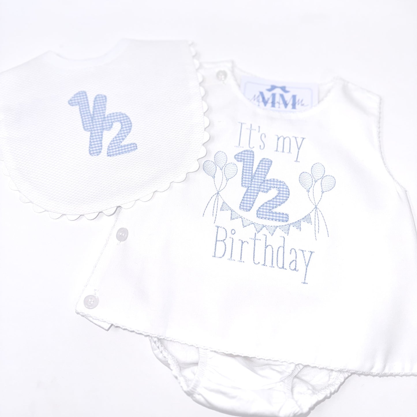 Baby Boy 1/2 Birthday Diaper Set