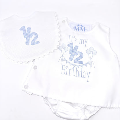 Baby Boy 1/2 Birthday Diaper Set