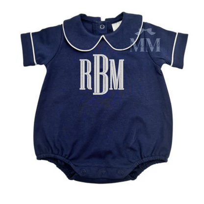 Baby Boys Peter Pan Collar PIping Edge Bubbe