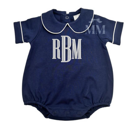 Baby Boys Peter Pan Collar PIping Edge Bubbe