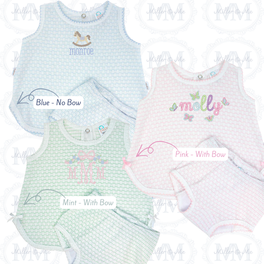 Paty Knit Pinstripe Diaper Set