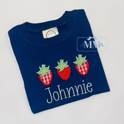 Strawberry Applique Personalized Shirt