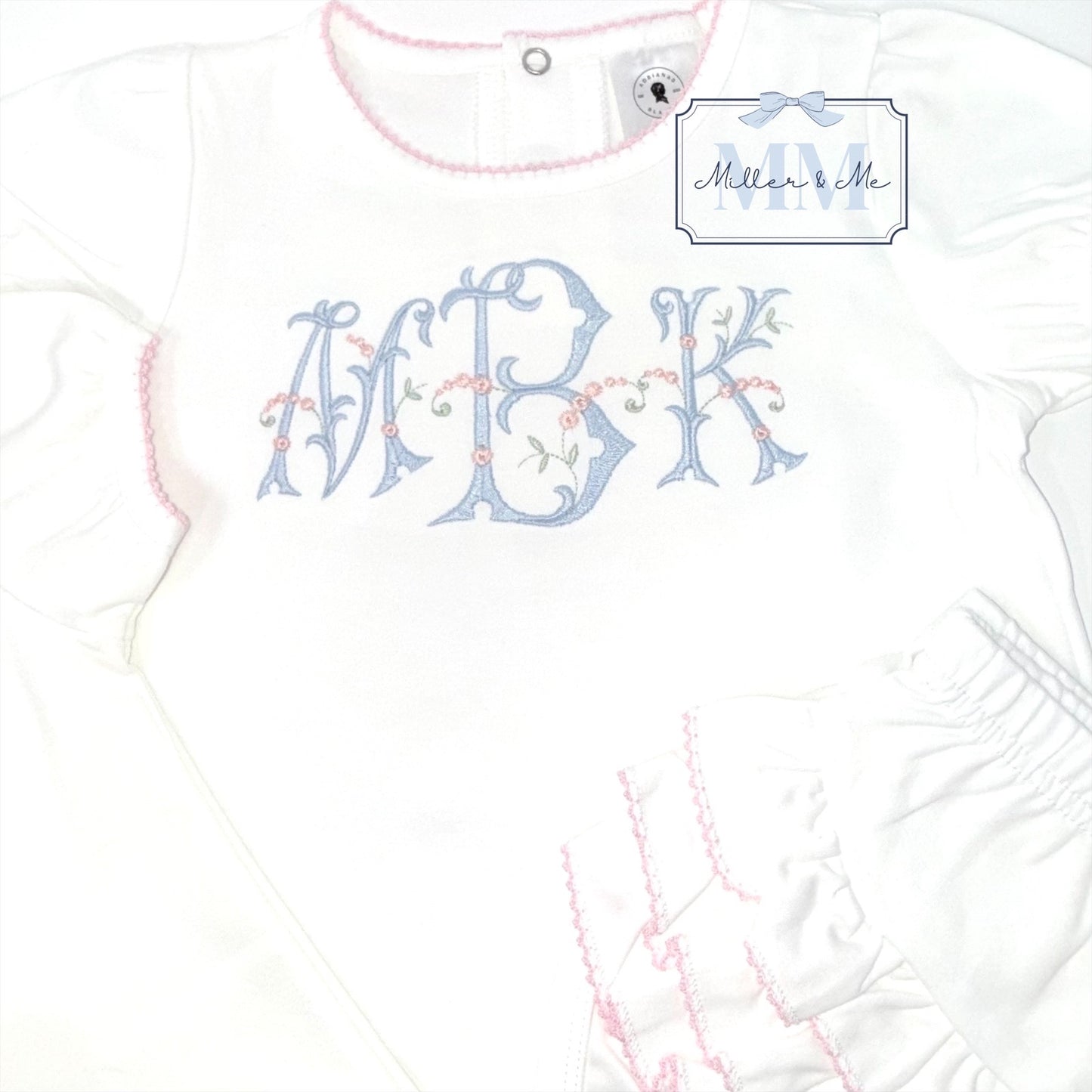 Personalized Diaper Set with Ruffle Diaper Cover