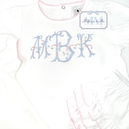 Personalized Diaper Set with Ruffle Diaper Cover