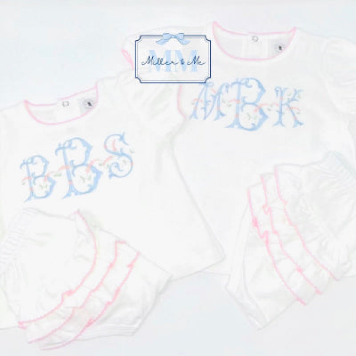 Personalized Diaper Set with Ruffle Diaper Cover