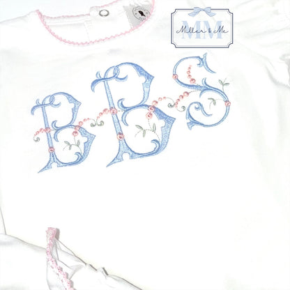 Personalized Diaper Set with Ruffle Diaper Cover