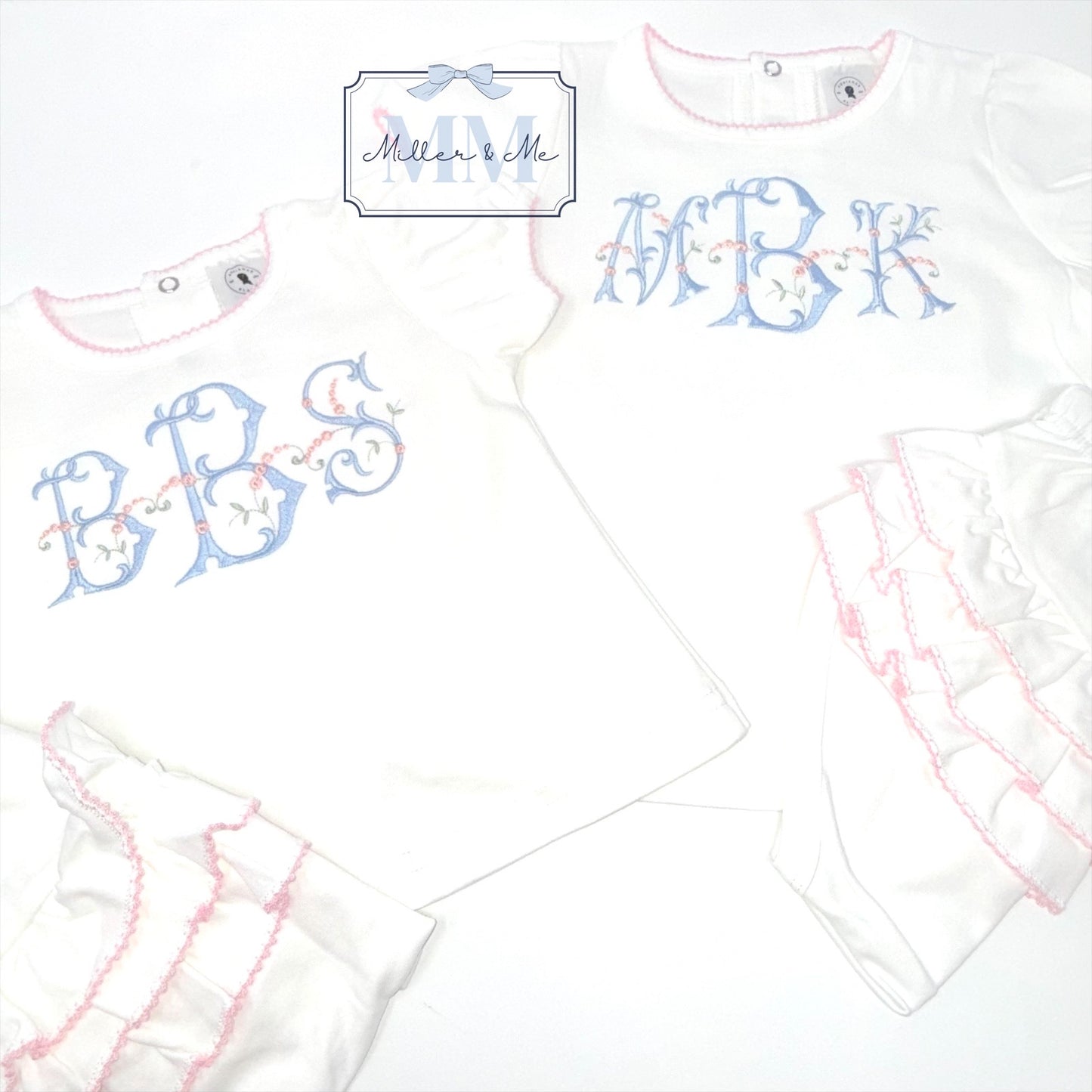Personalized Diaper Set with Ruffle Diaper Cover