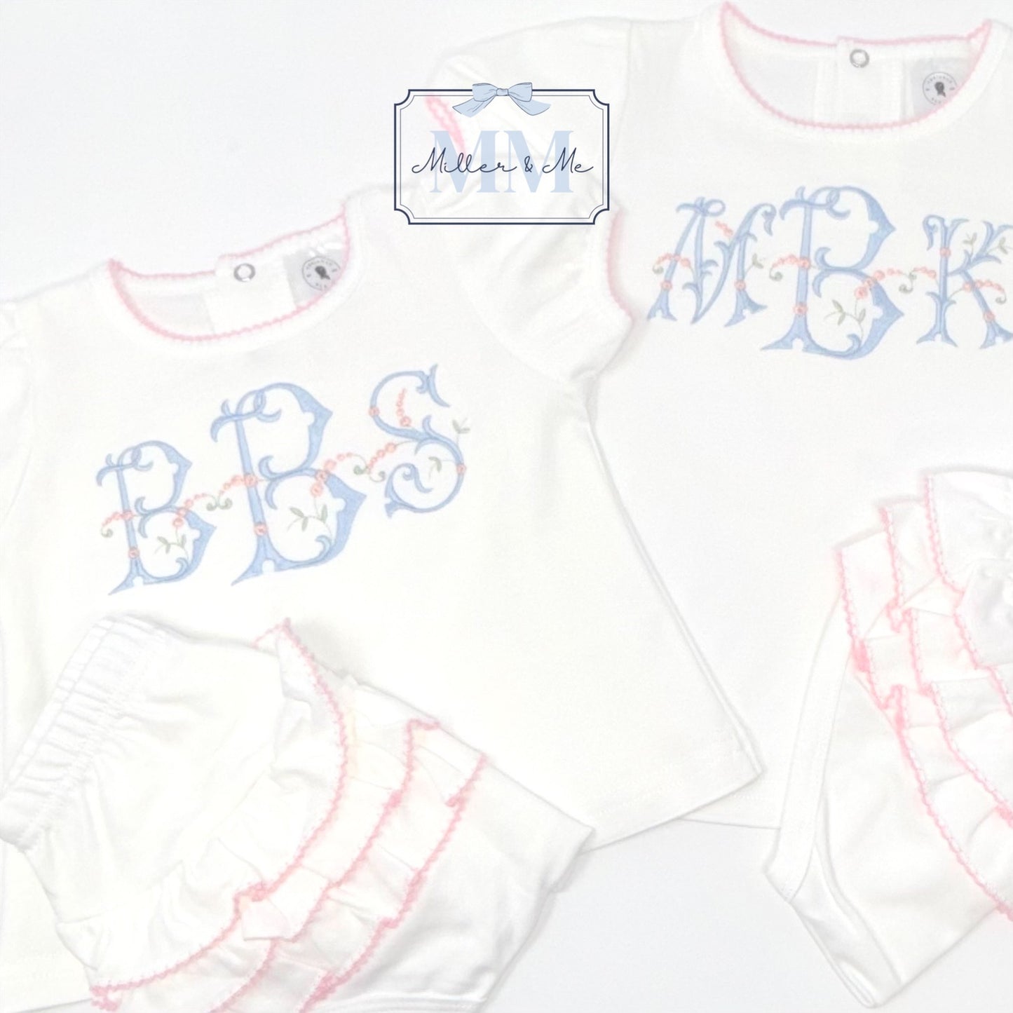 Personalized Diaper Set with Ruffle Diaper Cover