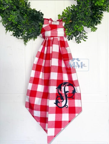 Personalized Gingham Wreath Sash