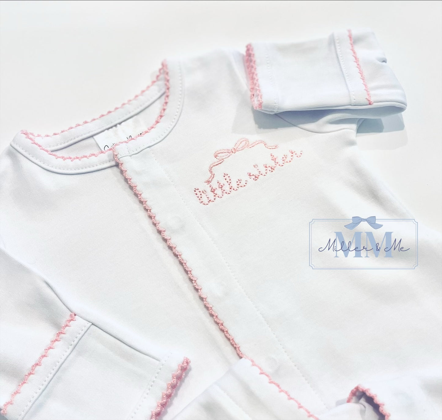 Picot Trim Button Down Baby Footie