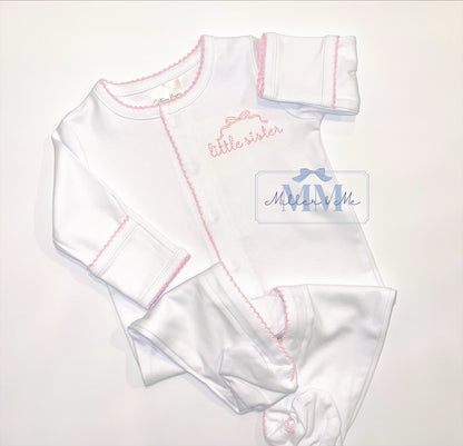 Picot Trim Button Down Baby Footie