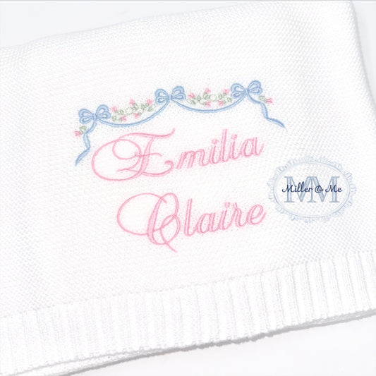 Personalized Knit Cotton Blanket