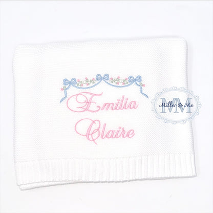 Personalized Knit Cotton Blanket
