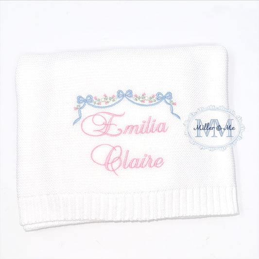 Personalized Knit Cotton Blanket