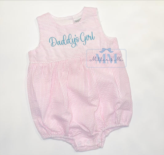 Girls Seersucker Daddy's Girl Bubble