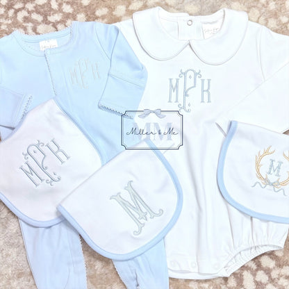 Picot Trim Button Down Baby Footie