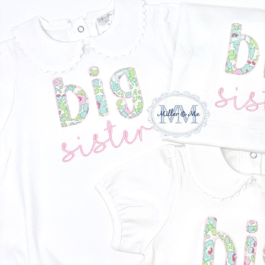 Big Sister/Brother Applique Bubble/Shirt