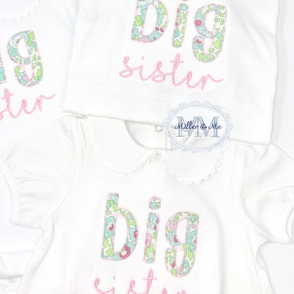Big Sister/Brother Applique Bubble/Shirt