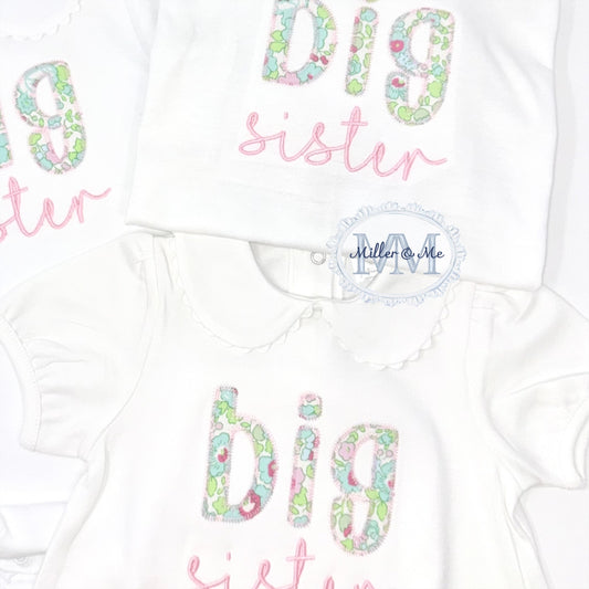 Big Sister/Brother Applique Bubble/Shirt