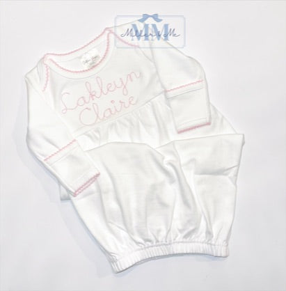 Picot Trim Baby Gown