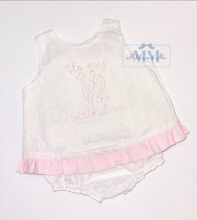 Baby Girls 1/2 Birthday Top & Bloomer Set