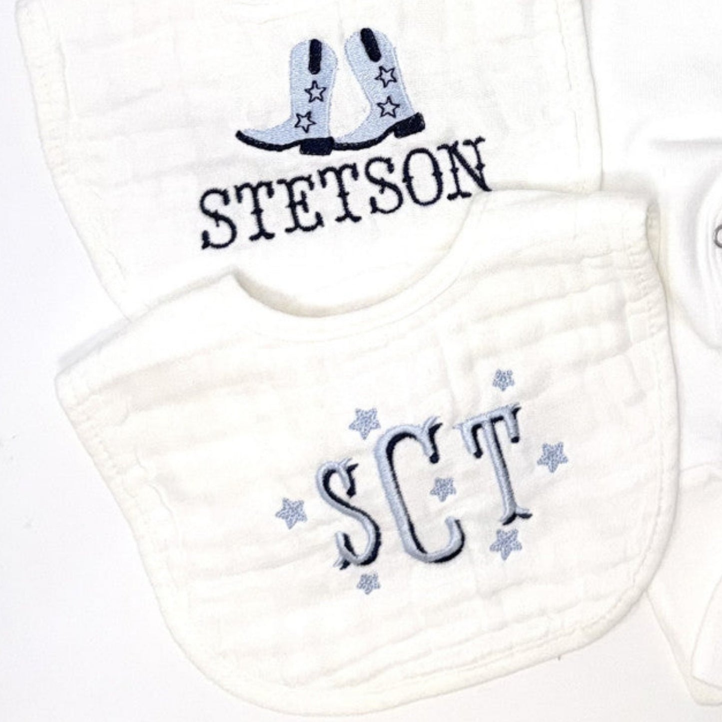 Western Themed Muslin Baby Bib